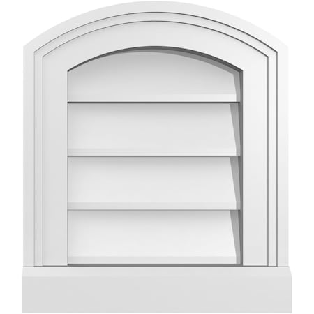 Ekena Millwork Arch Top Surface Mount PVC Gable Vent: Functional, w/ 2"W x 2"P Brickmould Sill Frame, 12"W x 14"H GVPAR12X1403SF